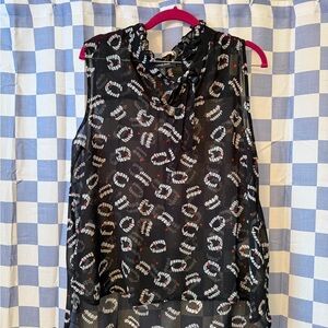 Modcloth Black and White Patterned Blouse